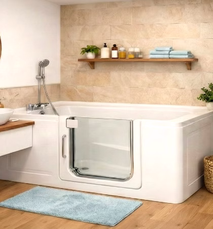 Bannière mobile baignoire avec porte