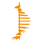 escalier en colimaçon icone jaune