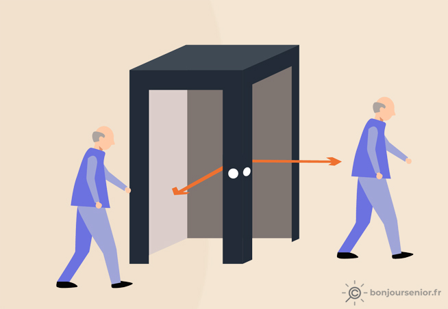 Illustration d'ascenseur service en angle
