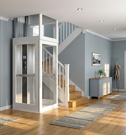 Bannière mini ascenseur de maison mobile