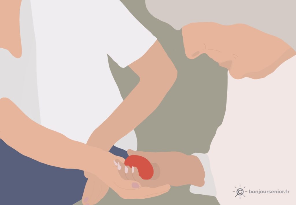 Illustration ergothérapeute pour personne âgée