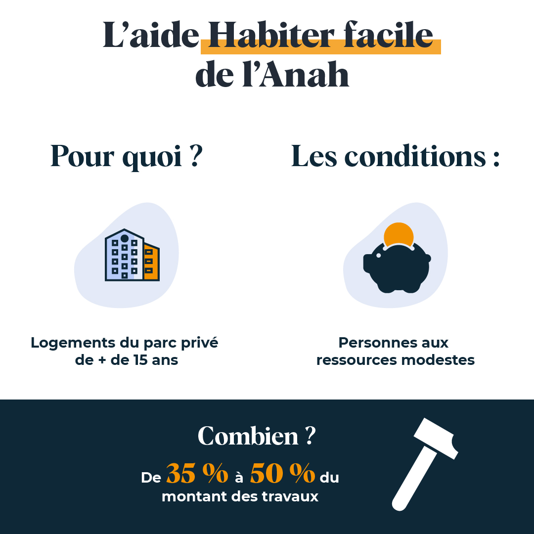 Infographie aides travaux : aide Anah