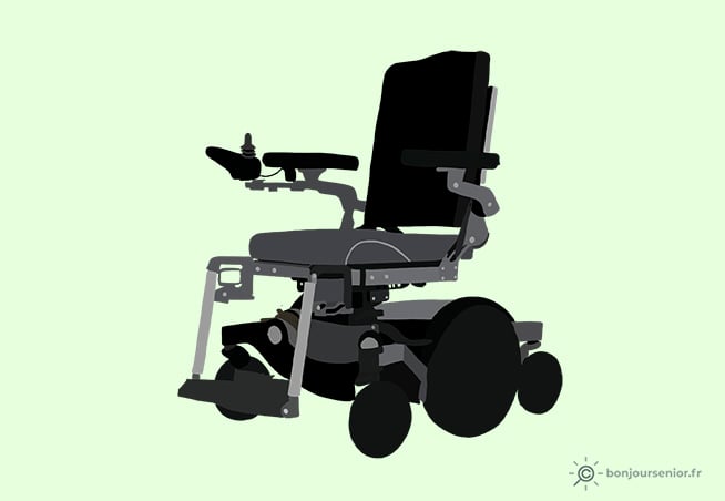 Illustration fauteuil roulant électrique