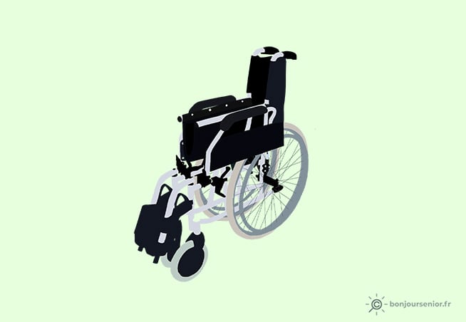 Illustration fauteuil roulant pliant