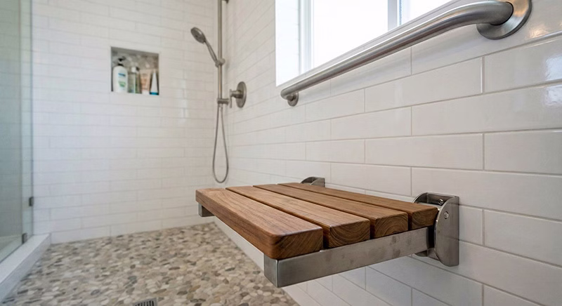 siège de douche mural