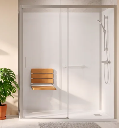 Bannière mobile chaise de douche senior